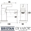 Bristan Clio Bath Taps Dimensions